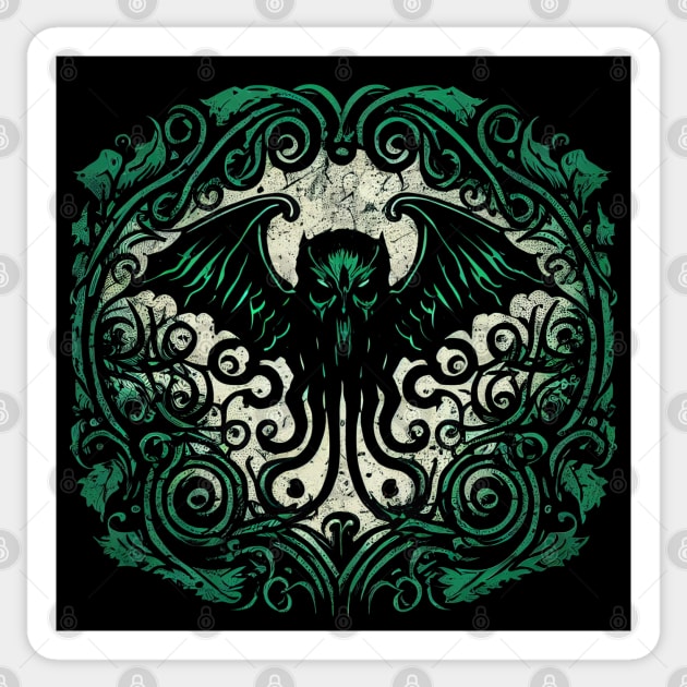 Cthulhu Logo Sticker by Hiraeth Tees